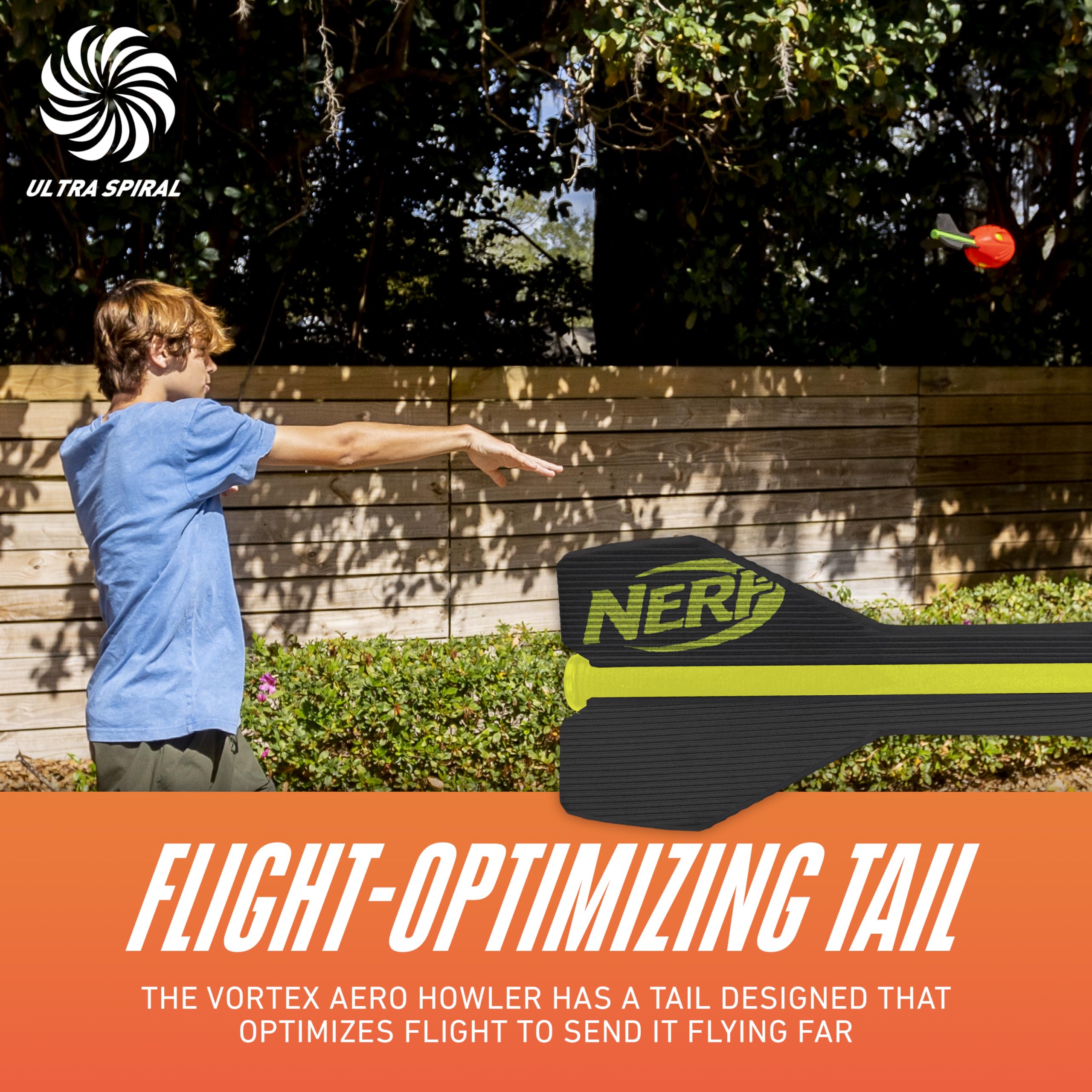 Nerf Vortex Aero Howler Foam Football - Whistling Long-Distance Toy Football for Indoor & Outdoor Play