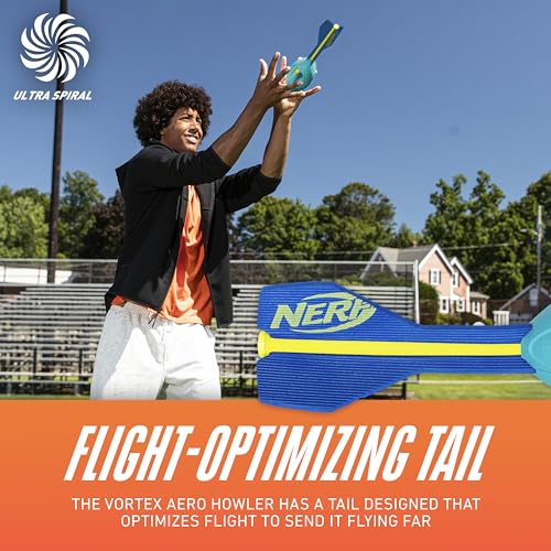Nerf Vortex Aero Howler Neon Foam Football – Whistling Long-Distance Passes with Easy Grip, Indoor & Outdoor Play (Amazon Exclusive)