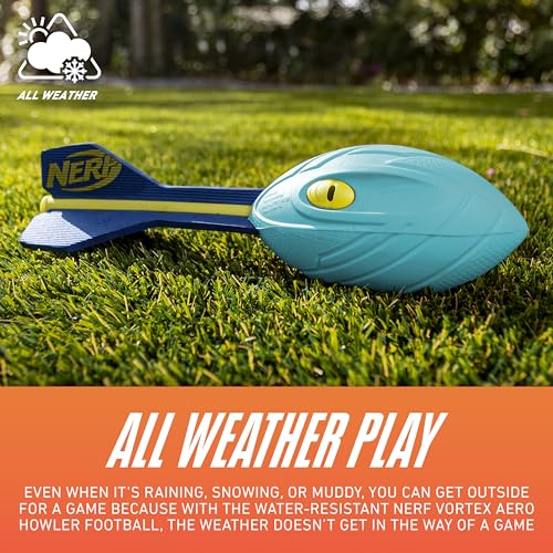 Nerf Vortex Aero Howler Neon Foam Football – Whistling Long-Distance Passes with Easy Grip, Indoor & Outdoor Play (Amazon Exclusive)