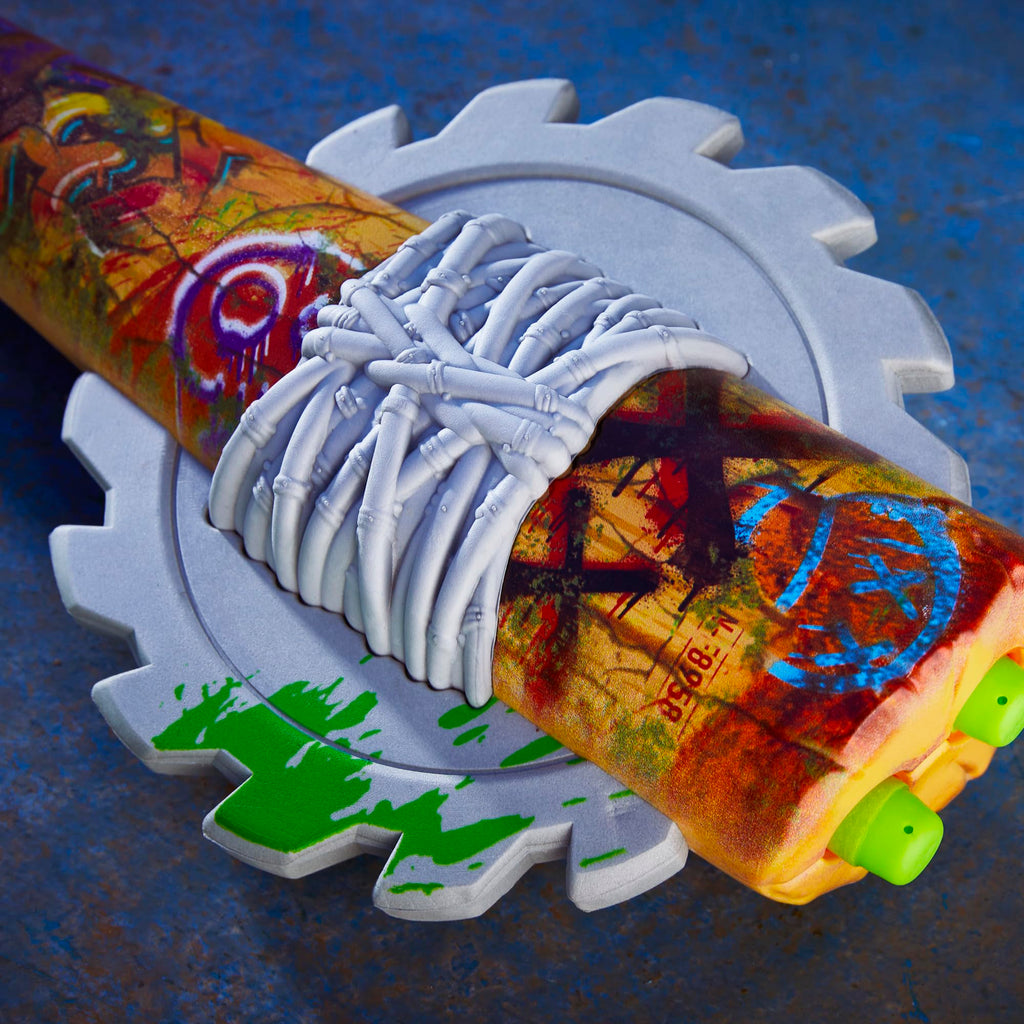 Nerf Zombie Strikeout Dart Blaster – 2-Dart Bat with 8 Elite Darts, Pull Back Priming, Ages 8+ (Amazon Exclusive)