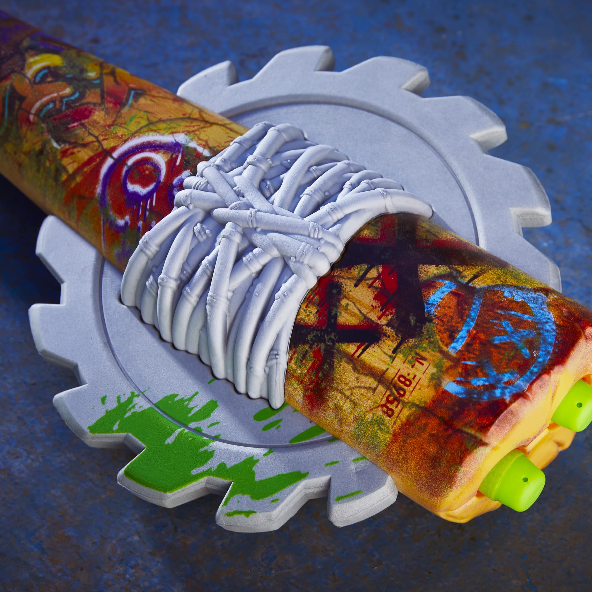 Nerf Zombie Strikeout Dart Blaster – 2-Dart Bat with 8 Elite Darts, Pull Back Priming, Ages 8+ (Amazon Exclusive)