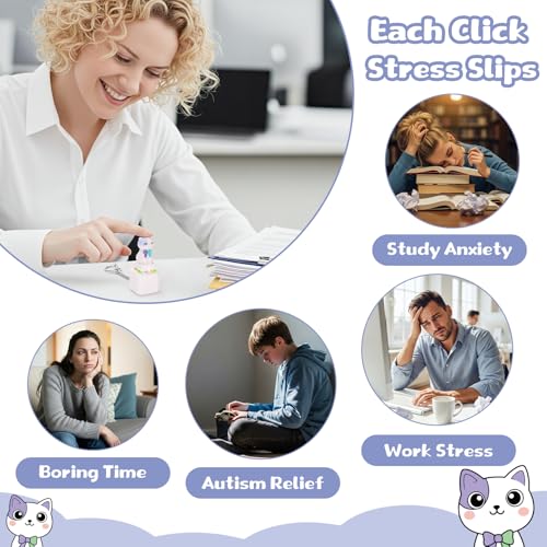 Netholid Cat Keyboard Fidget Toy – Meowing Sound, LED Light, Type-C Rechargeable Keychain for Stress Relief