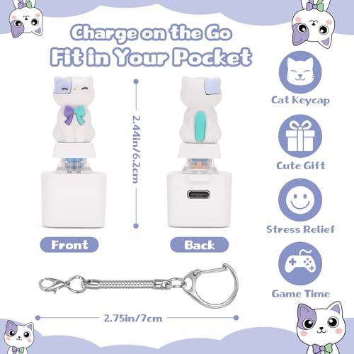 Netholid Cat Keyboard Fidget Toy – Meowing Sound, LED Light, Type-C Rechargeable Keychain for Stress Relief