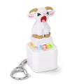 Netholid Squeaking Goat Keyboard Fidget Toy - Rechargeable Clicker Keychain with Scream Sound & LED Light for Stress Relief, White
