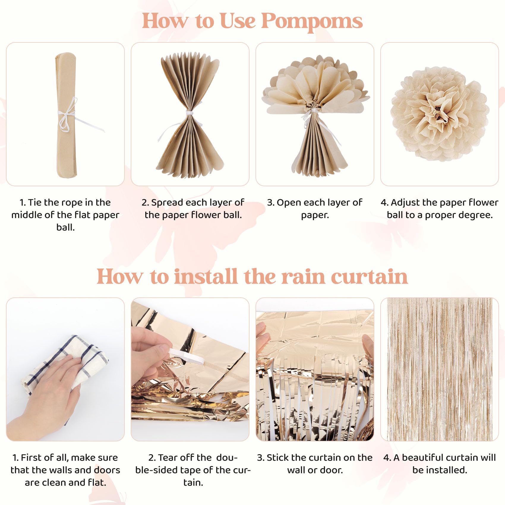 Neutral Boho Birthday Decorations Set for Women – 100 Piece Party Supplies with Balloons, Fringe Curtains & More