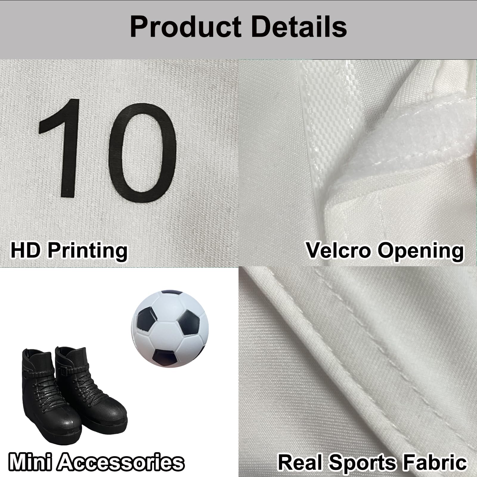 NEVGVUP Soccer Elf Outfit Set – Jersey, Shorts, Shoes, Shin Guards & Ball for Elf Dolls