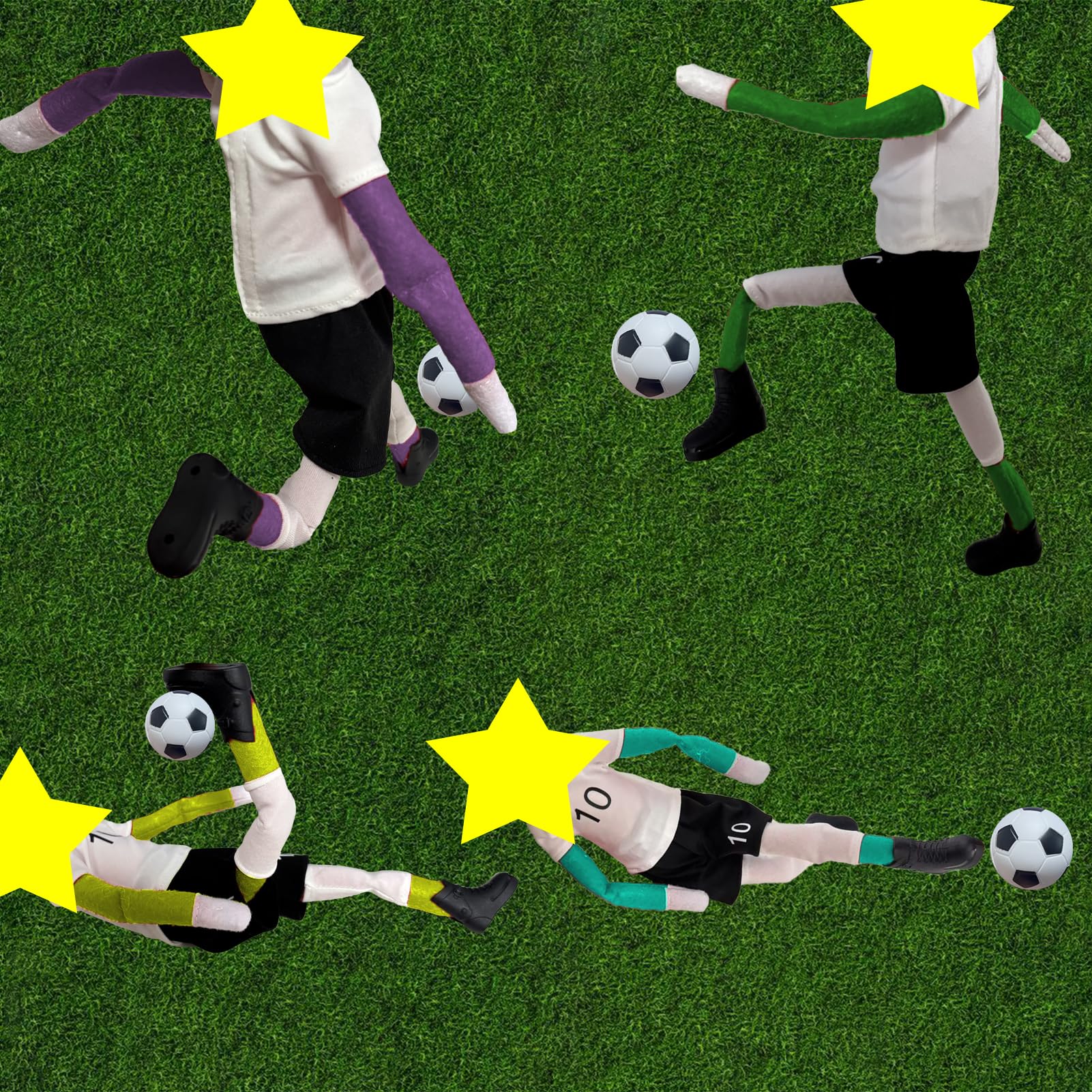 NEVGVUP Soccer Elf Outfit Set – Jersey, Shorts, Shoes, Shin Guards & Ball for Elf Dolls