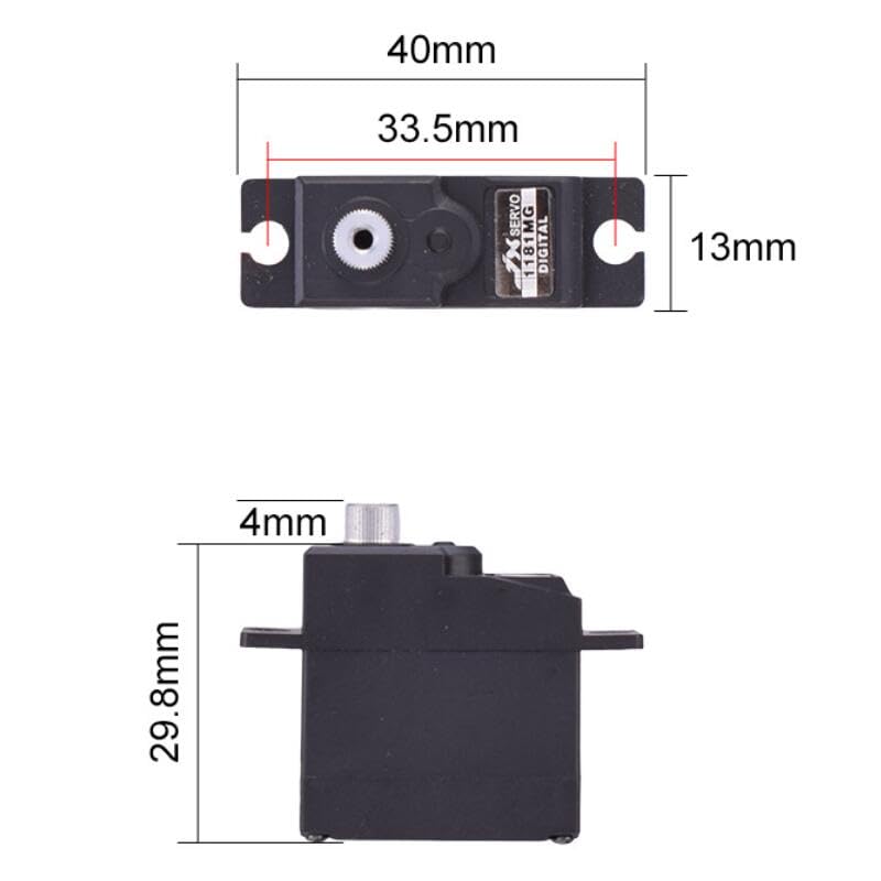 newstartrc PDI-1181MG 18g Digital Servo with Metal Gears for WLtoys and WPL RC Cars, 3.5kg Torque