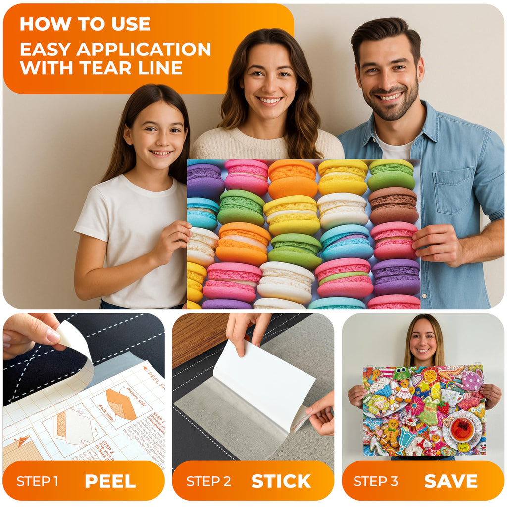 Newverest 6-Pack Puzzle Glue Sheets 10x10″ – Peel & Stick Puzzle Saver with Hangers, No Mess