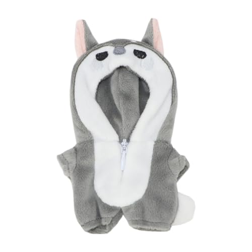 niannyyhouse 10cm Plush Doll Onesie - Dinosaur Shark Costume for Stuffed Animals (Grey)