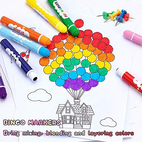 Nicecho Washable Dot Markers - 24 Color Bingo Paint Daubers Kit with Free Activity Book