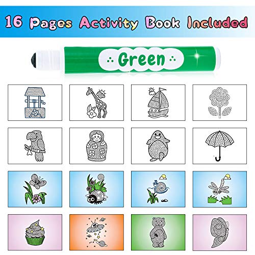 Nicecho Washable Dot Markers - 24 Color Bingo Paint Daubers Kit with Free Activity Book