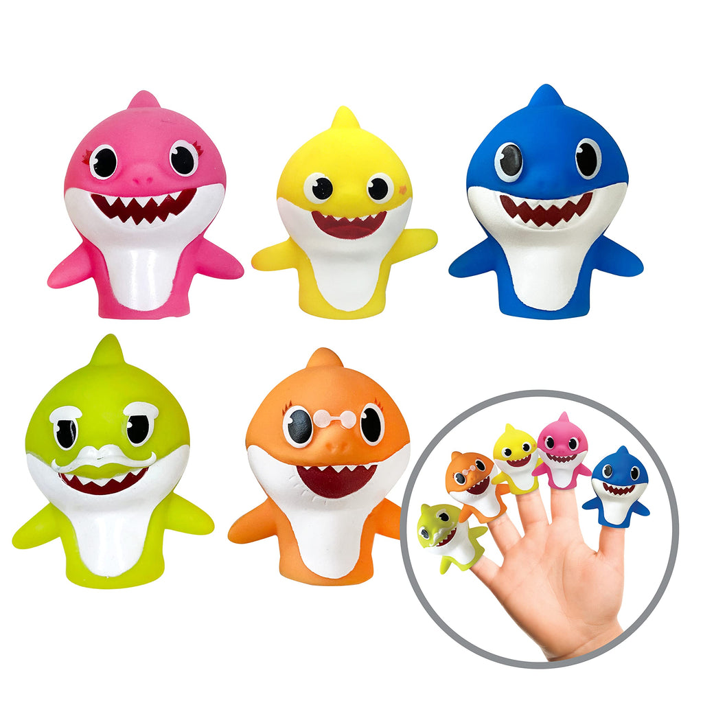 Nickelodeon Pink Fong Baby Shark Bath Toys Set - 10 Pieces with Finger Puppets, Cups & Squirters