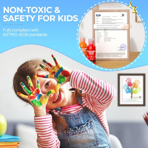 Nicpro 12-Color Washable Finger Paint for Toddlers – Non-Toxic, Easy Clean, 2 oz Bottles