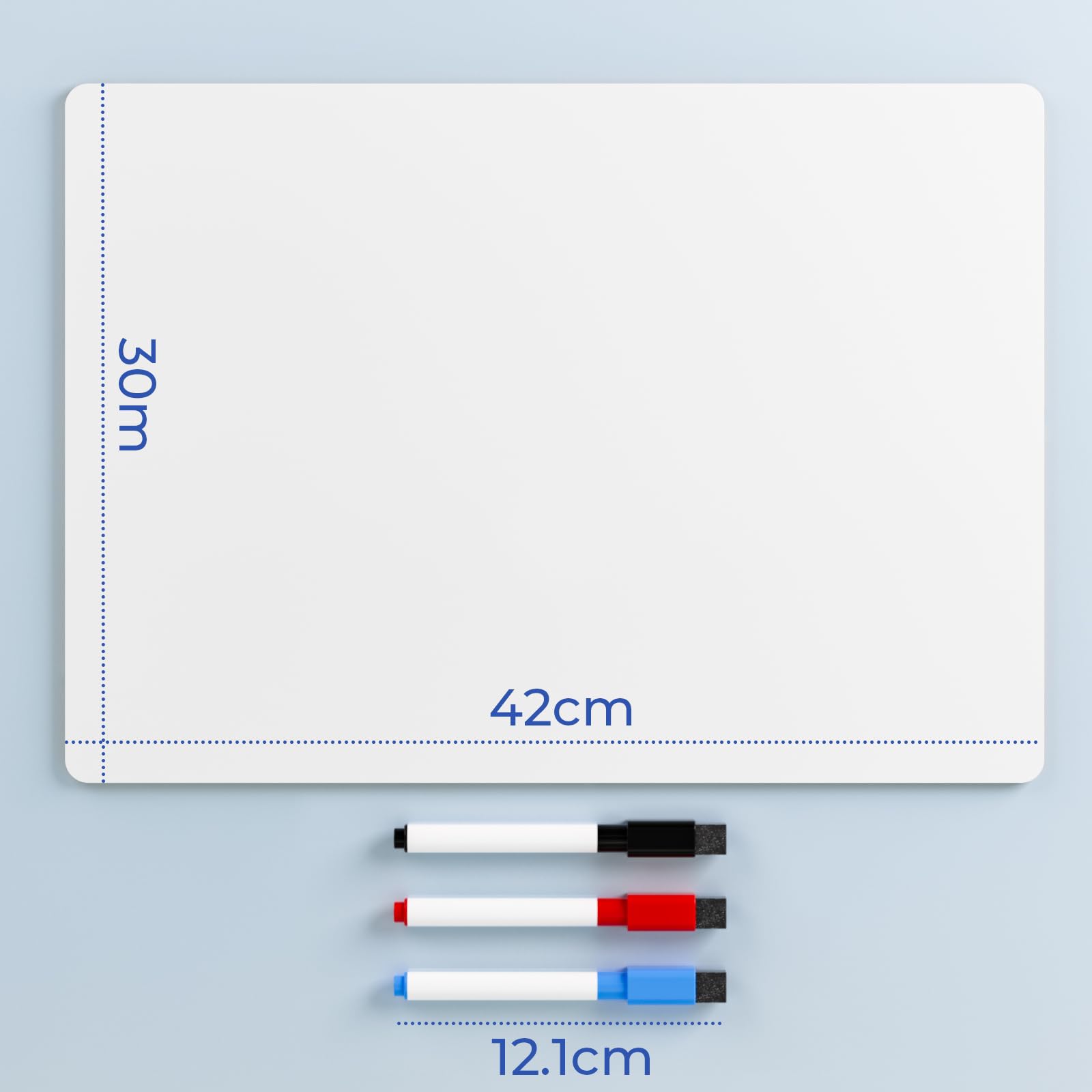 Nicpro 12x16 Inch Small Dry Erase Lap Board – Double-Sided Mini Whiteboard with 3 Water-Based Pens for Kids and Classroom