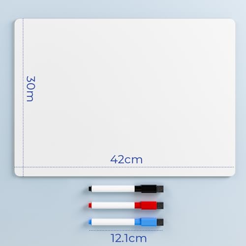 Nicpro 12x16 Inch Small Dry Erase Lap Board – Double-Sided Mini Whiteboard with 3 Water-Based Pens for Kids and Classroom