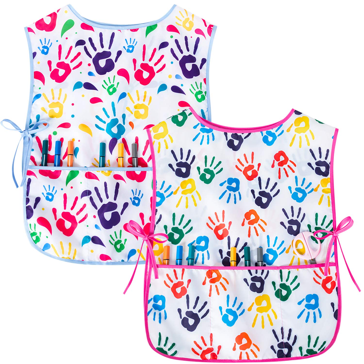 Nidoul Kids Art Smock - Waterproof Painting Apron with Pockets, Sleeveless, for Ages 2-7
