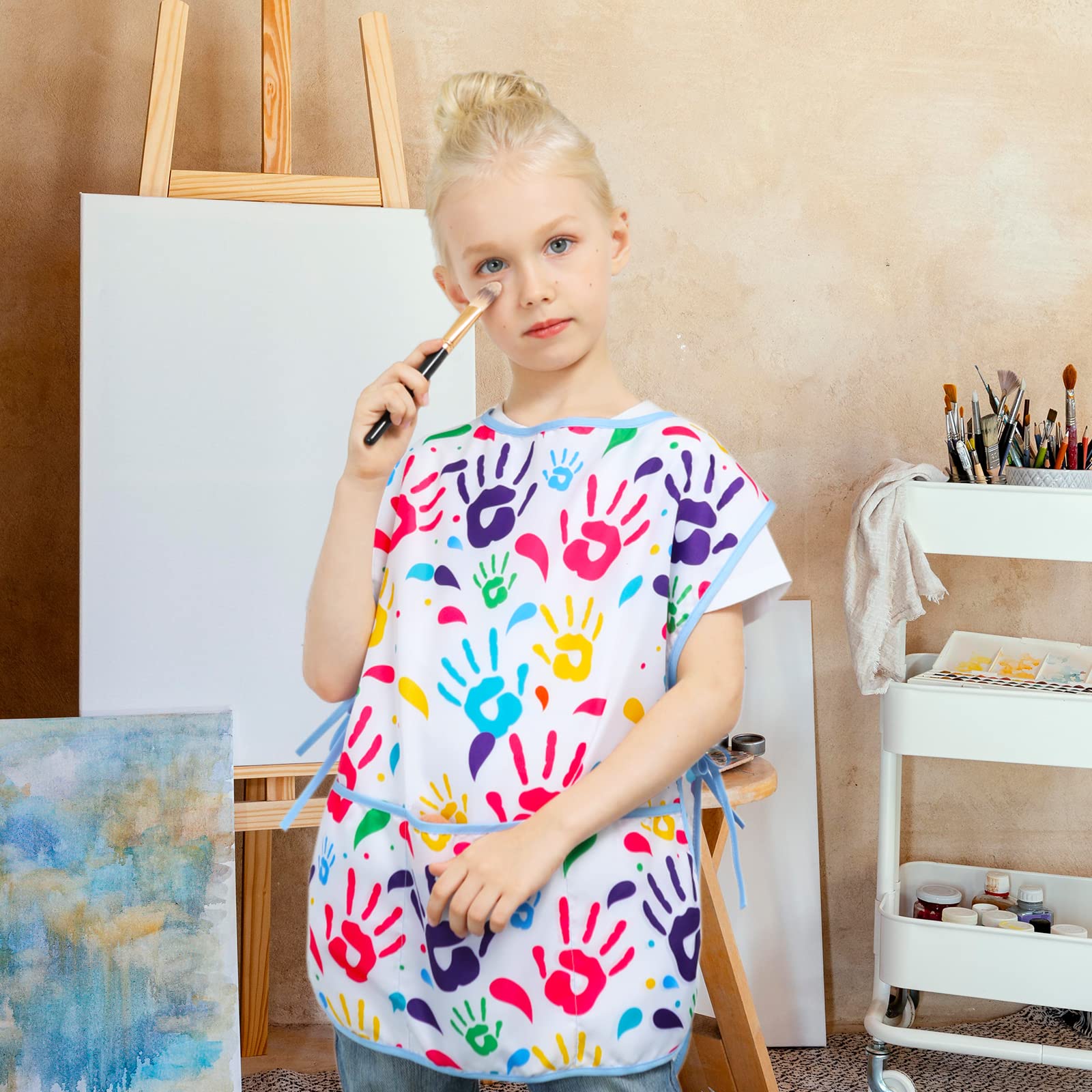 Nidoul Kids Art Smock - Waterproof Painting Apron with Pockets, Sleeveless, for Ages 2-7