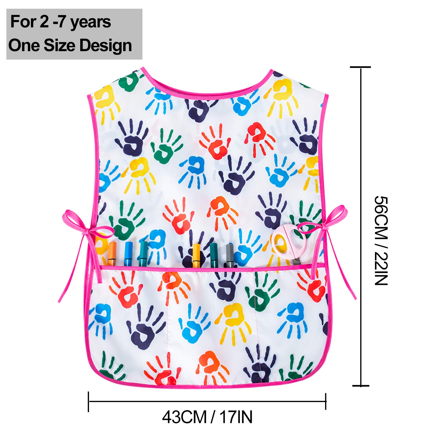 Nidoul Kids Art Smock - Waterproof Painting Apron with Pockets, Sleeveless, for Ages 2-7