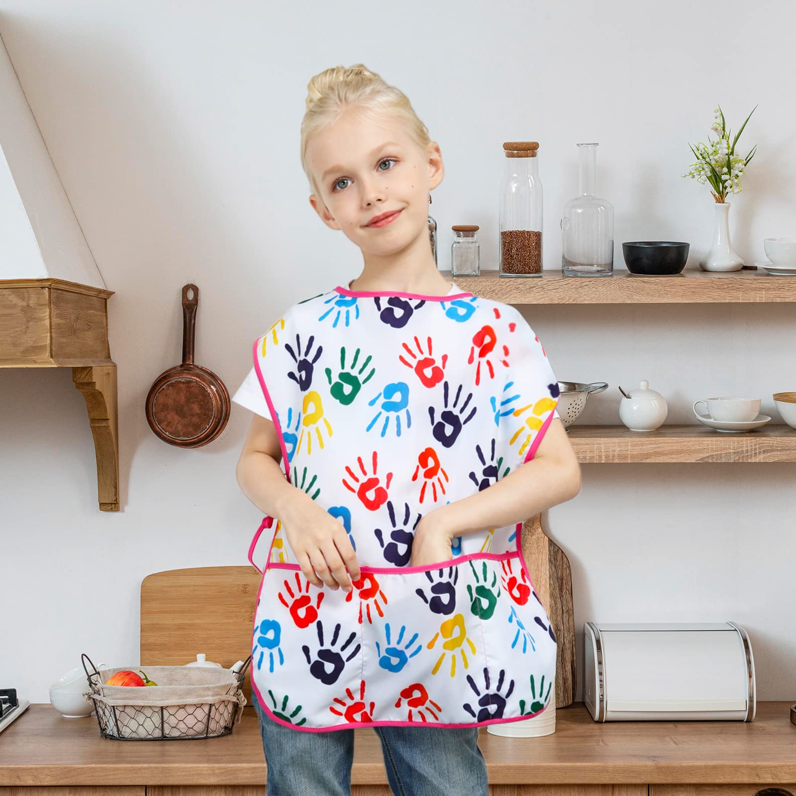 Nidoul Kids Art Smock - Waterproof Painting Apron with Pockets, Sleeveless, for Ages 2-7