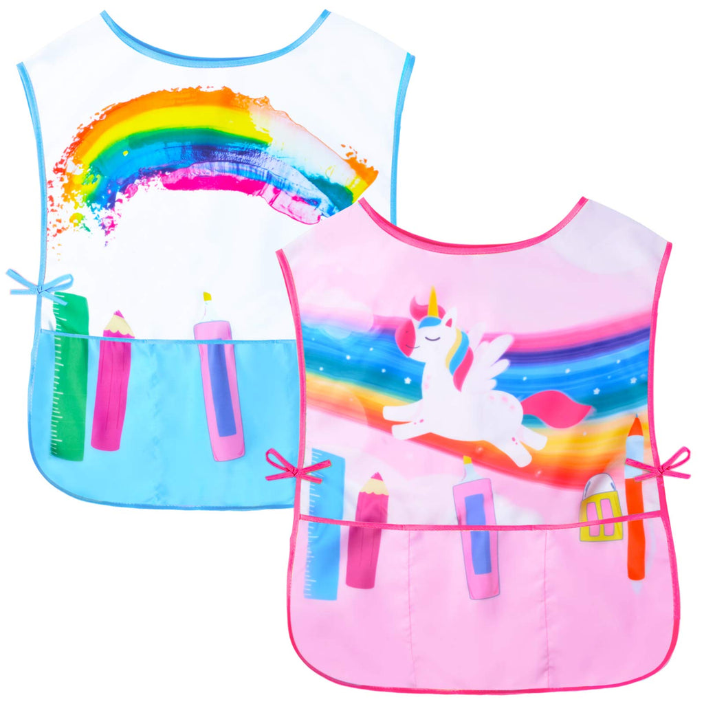 Nidoul Kids Art Smock Sleeveless Painting Apron with Pockets for Children 2-7 Years