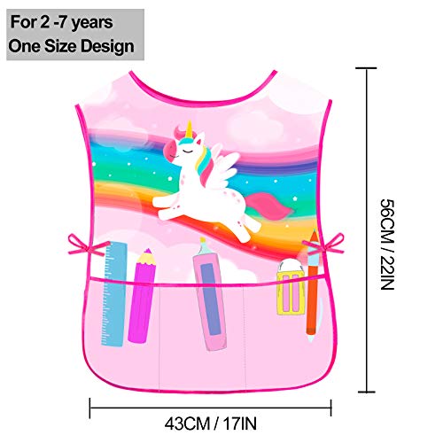 Nidoul Kids Art Smock Sleeveless Painting Apron with Pockets for Children 2-7 Years