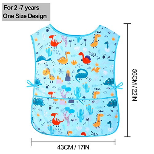 Nidoul Kids Art Smock: Waterproof Sleeveless Painting Apron with Pockets for Ages 2-7