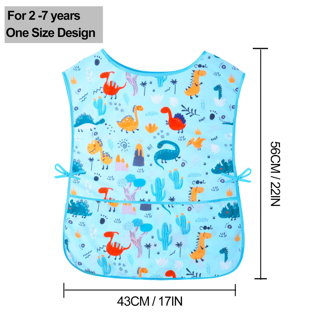 Nidoul Kids Art Smock: Waterproof Sleeveless Painting Apron with Pockets for Ages 2-7