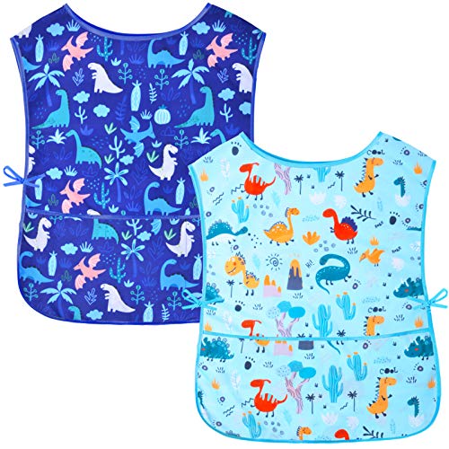 Nidoul Kids Art Smock: Waterproof Sleeveless Painting Apron with Pockets for Ages 2-7