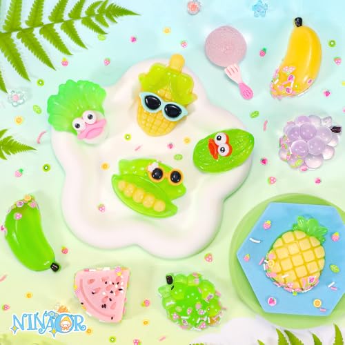 NINAOR 12-Pack Squishy Fruit & Veggie Fidget Toys - Stress Relief Sensory Toy for Kids, Party Favors, Easter Egg Fillers, Classroom Prizes