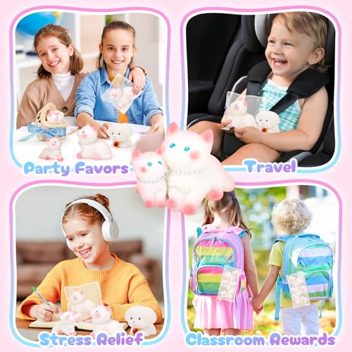 NINAOR Squishy Fidget Toys Set - 5 Soft Cat & Dog Stress Relief Toys for Kids and Adults
