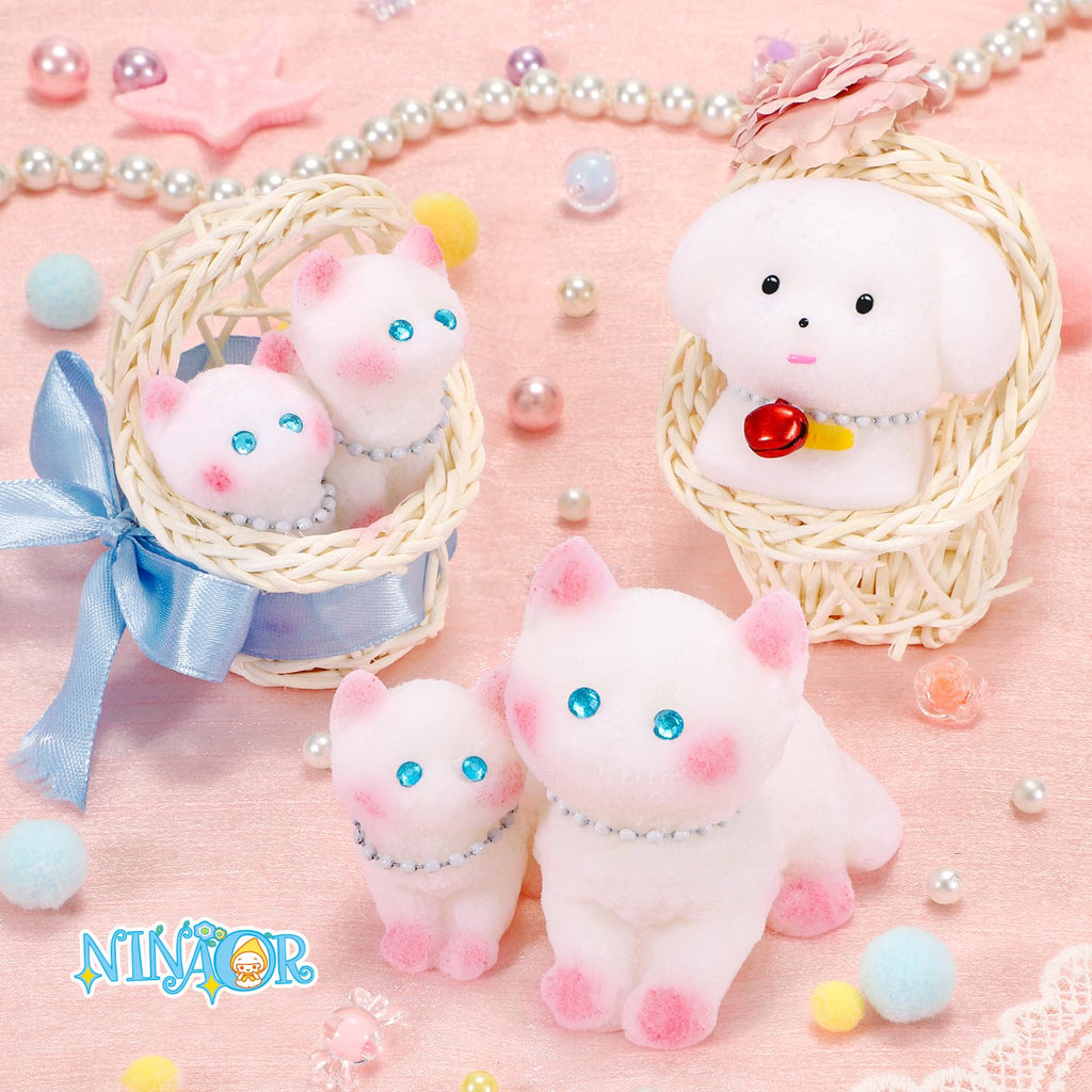 NINAOR Squishy Fidget Toys Set - 5 Soft Cat & Dog Stress Relief Toys for Kids and Adults