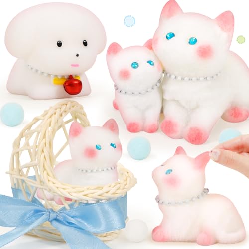 NINAOR Squishy Fidget Toys Set - 5 Soft Cat & Dog Stress Relief Toys for Kids and Adults