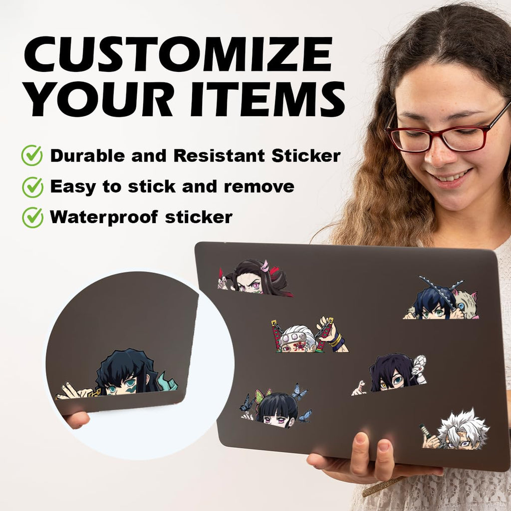 NINJAMO Mini Anime Moon Decal Sticker – UV Resistant Vinyl for Laptops, Cars & More