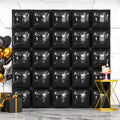 NISOCY 25-Piece Black Square Foil Balloon Wall Kit – Metallic Double-Sided Party Backdrop for New Year, Birthday, Baby Shower & Graduation
