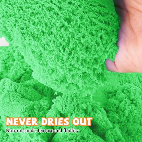 NiToy FlexiSand 2.2Lbs Green Play Sand – Non-Toxic Sensory Sand for Kids Ages 3+