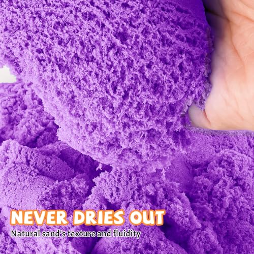 NiToy FlexiSand Purple Play Sand - 2.2 lbs Never Dries Out, Non-Toxic Sensory Sand for Kids Ages 3+