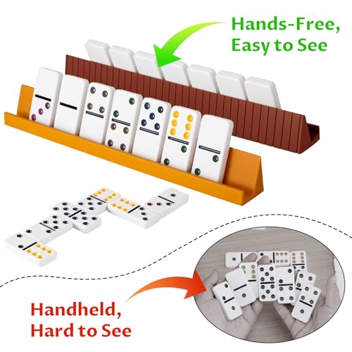 NiToy Silicone Domino Racks (Set of 4) – Adjustable Tilt, Anti-Slip, for Double-Six & Mexican Train Dominoes