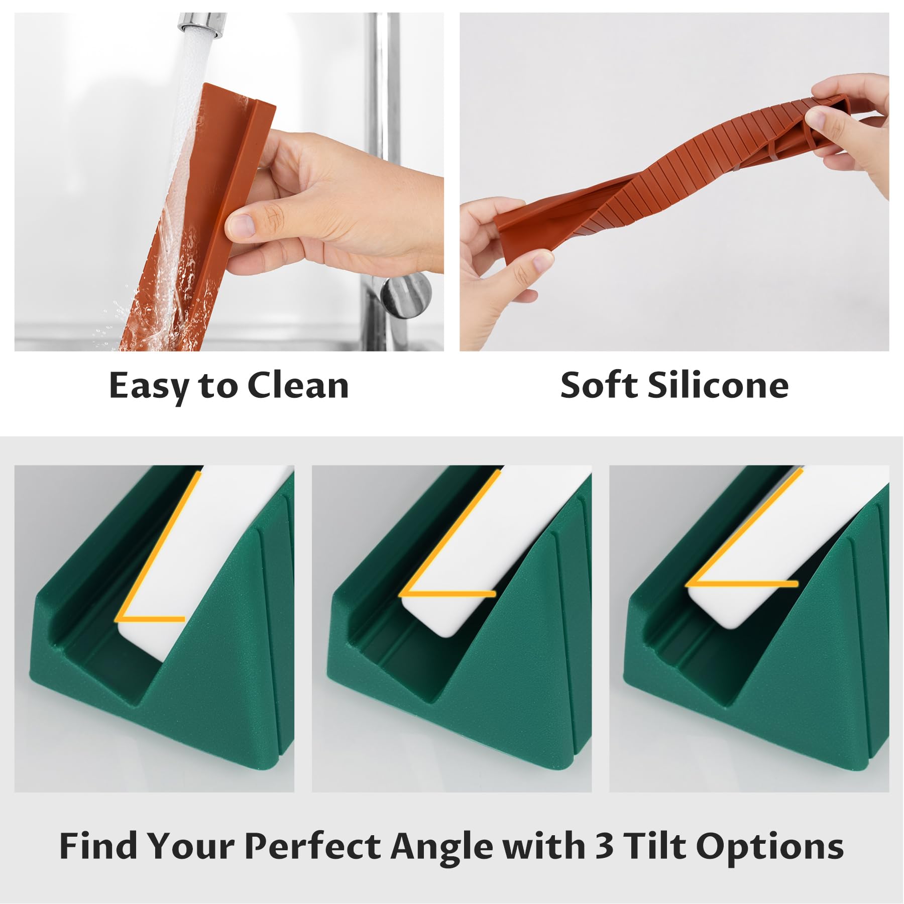 NiToy Silicone Domino Racks (Set of 4) – Adjustable Tilt, Anti-Slip, for Double-Six & Mexican Train Dominoes
