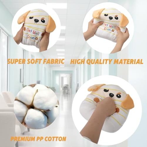 NIUBEHOHO Get Well Soon Labrador Plush – 9 Inch Soft Stuffed Animal with Bandage Design and Inspirational Embroidery