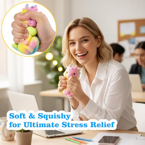 Niulife 2-Pack Squishy Dragon Stress Toys – Kawaii Sticky Fidget Desk Toy for Kids Adults