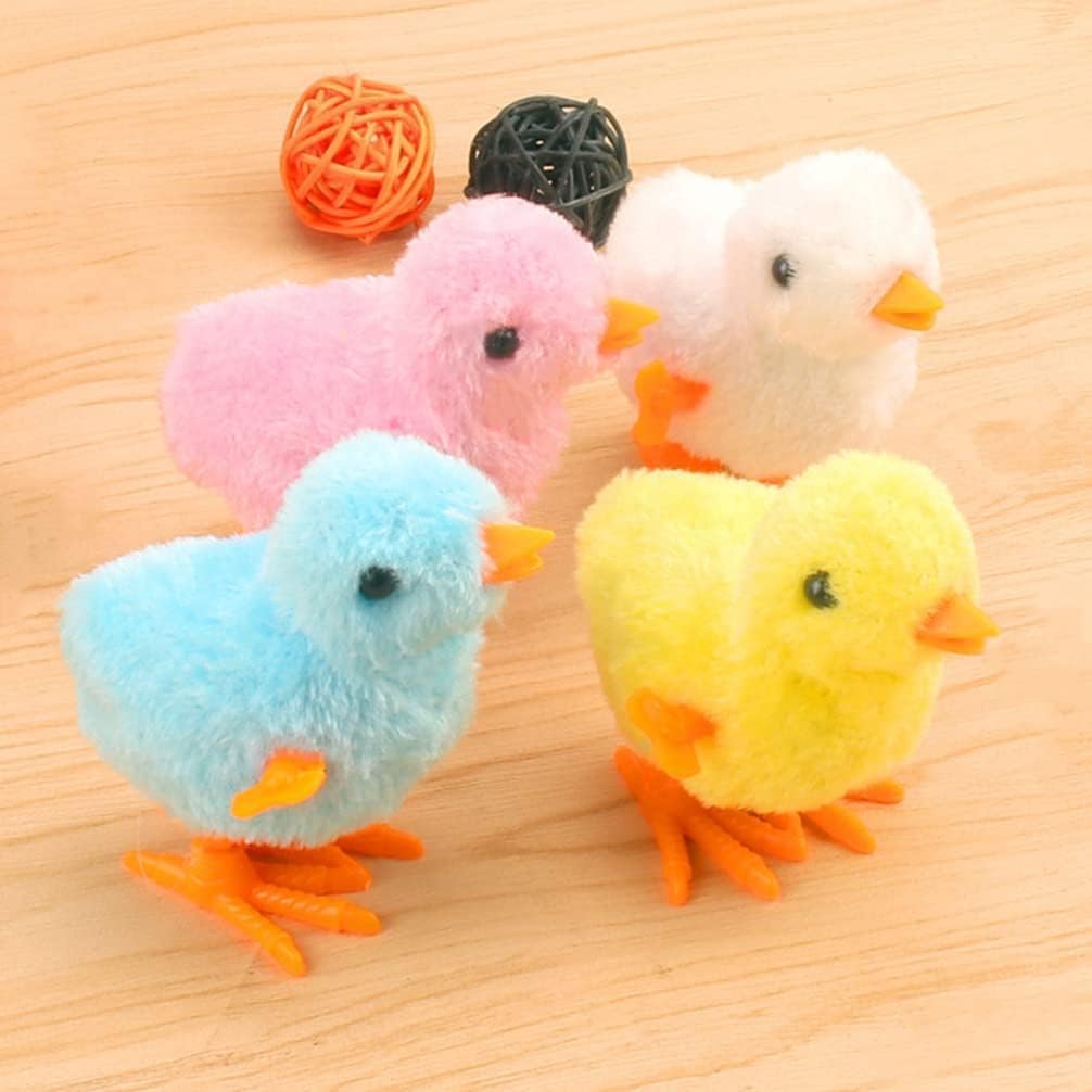 Niumowa Wind-Up Chick Toys (Pack of 4) – Soft Rubber Coated Easter Basket Fillers