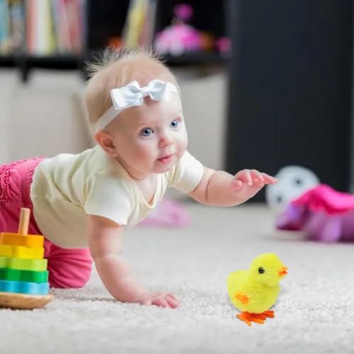 Niumowa Wind-Up Chick Toys (Pack of 4) – Soft Rubber Coated Easter Basket Fillers