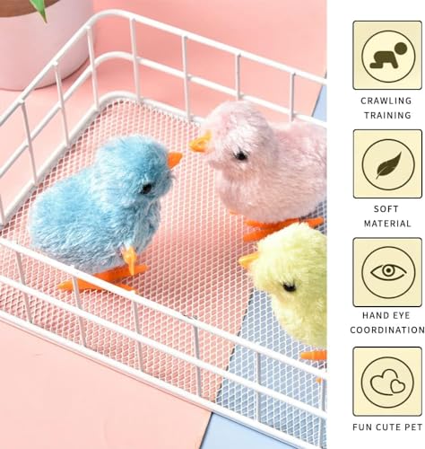 Niumowa Wind-Up Chick Toys (Pack of 4) – Soft Rubber Coated Easter Basket Fillers