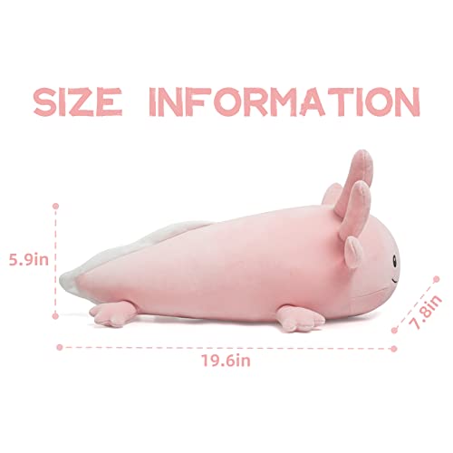 Niuniu Daddy 20 Inch Pink Axolotl Plush Toy – Glow-in-the-Dark Gills, Soft Polyester, Safe for Kids