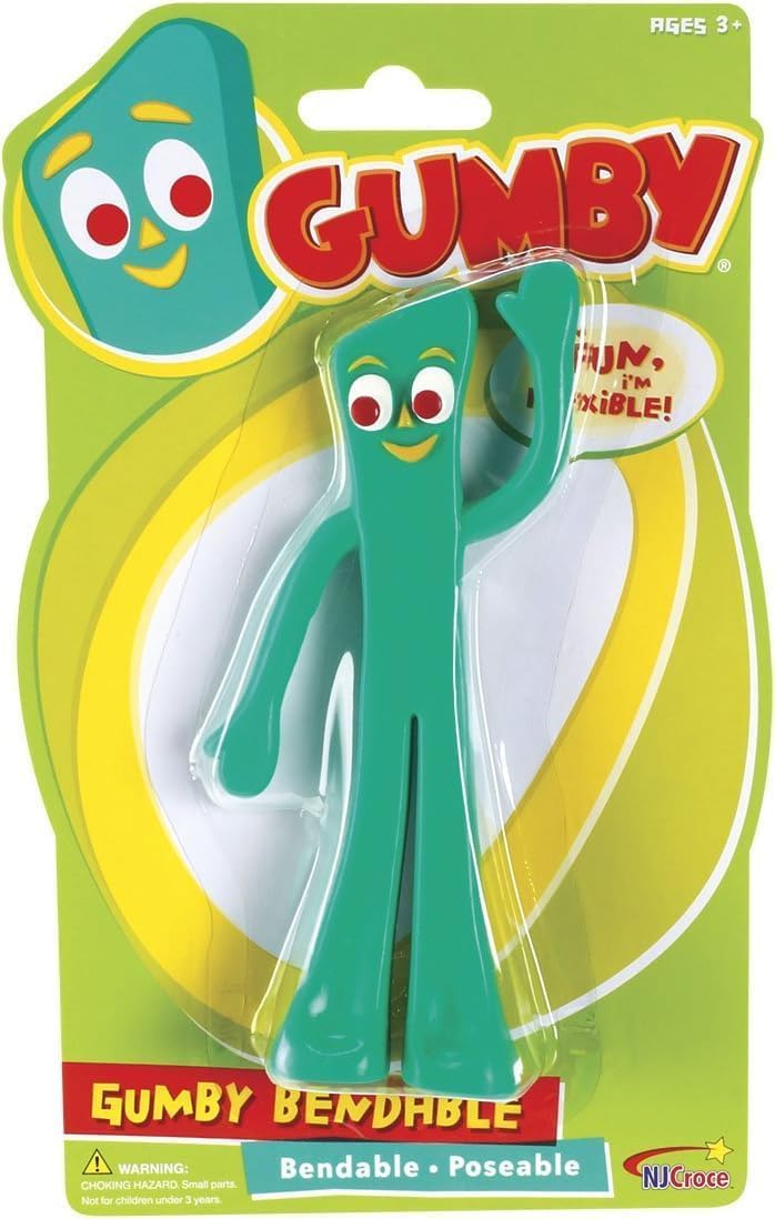 NJ Croce Gumby 6-Inch Bendable Figure – Classic Retro Toy for Ages 3+