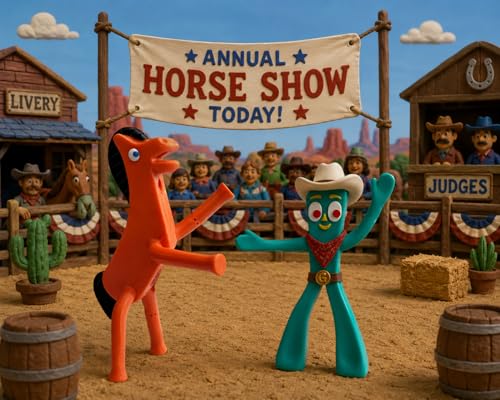NJ Croce Gumby & Pokey 3-Inch Bendable Figures – Retro Posable Toy Pair for Kids Ages 3+
