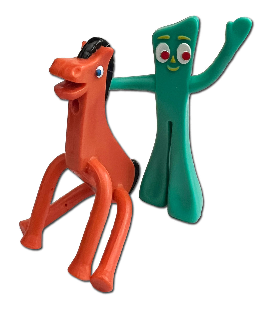 NJ Croce Gumby & Pokey 3-Inch Bendable Figures – Retro Posable Toy Pair for Kids Ages 3+