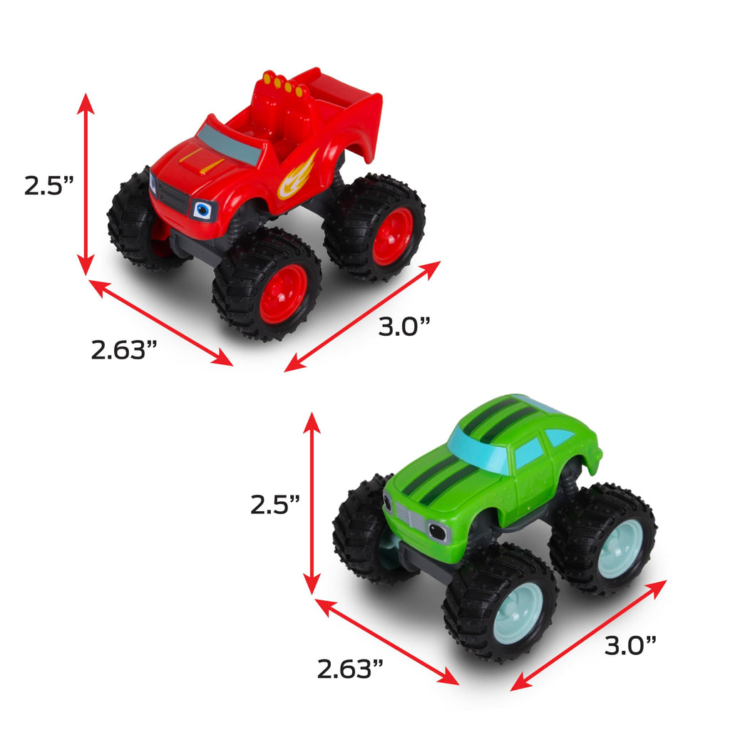 NKOK Blaze and the Monster Machines Free-Wheel 2-Pack: Blaze & Pickle Monster Trucks – No Batteries Required, STEM Learning Toy