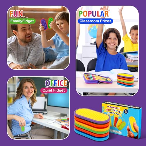Noijilpi 6-Pack Silicone Fidget Toys for Anxiety, ADHD & Autism – Soft, Portable Stress Relief for Kids & Adults